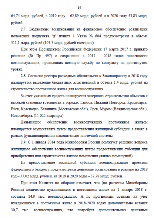 Заключение Комитета по обороне (утверждено решением №44/3)